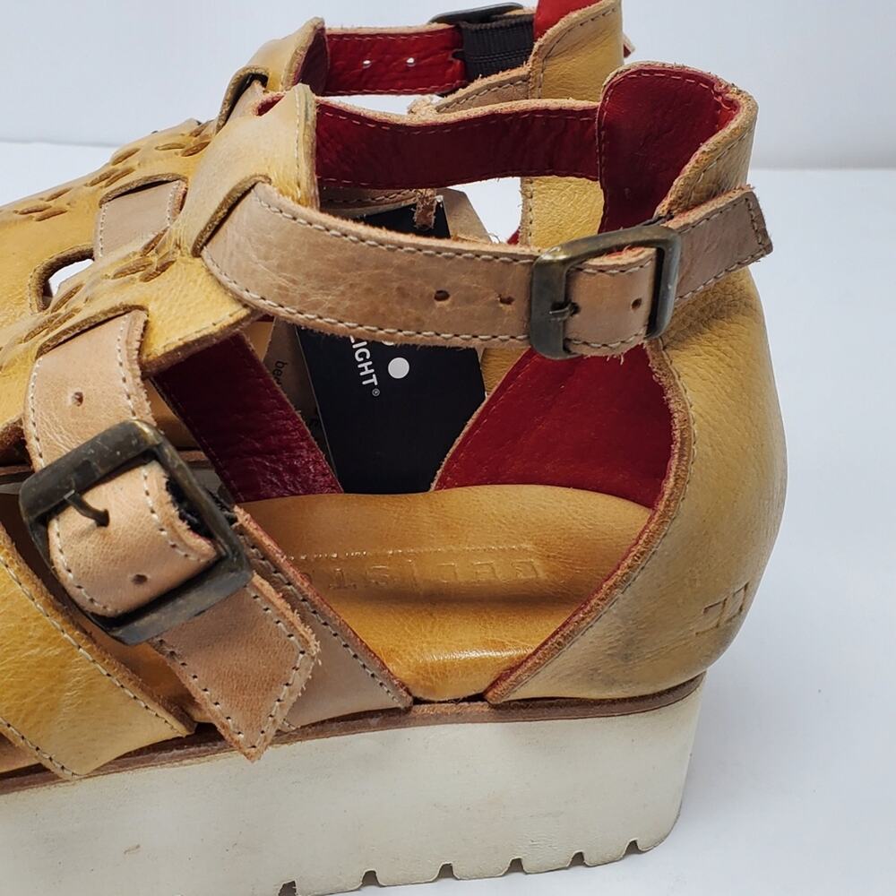 Bed Stu Ada Cage Platform leather distressed sandal Size 8 - No Box NEW - Picture 11 of 15